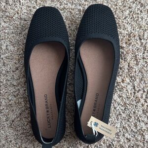 Lucky Brand Women's Black Mesh Flats